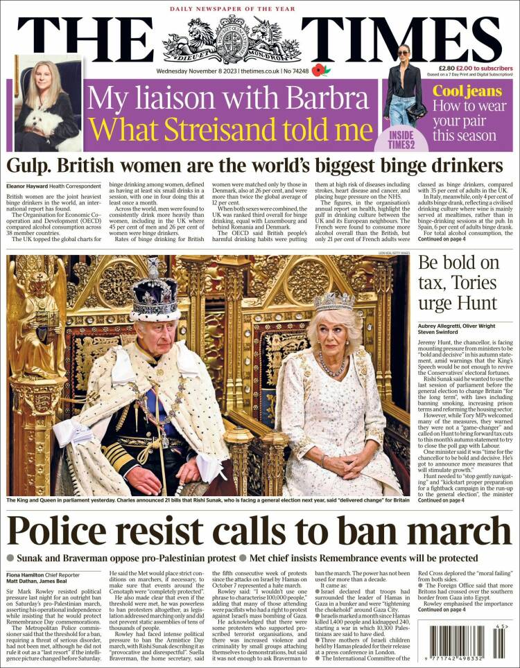 Portada de The Times (Reino Unido)