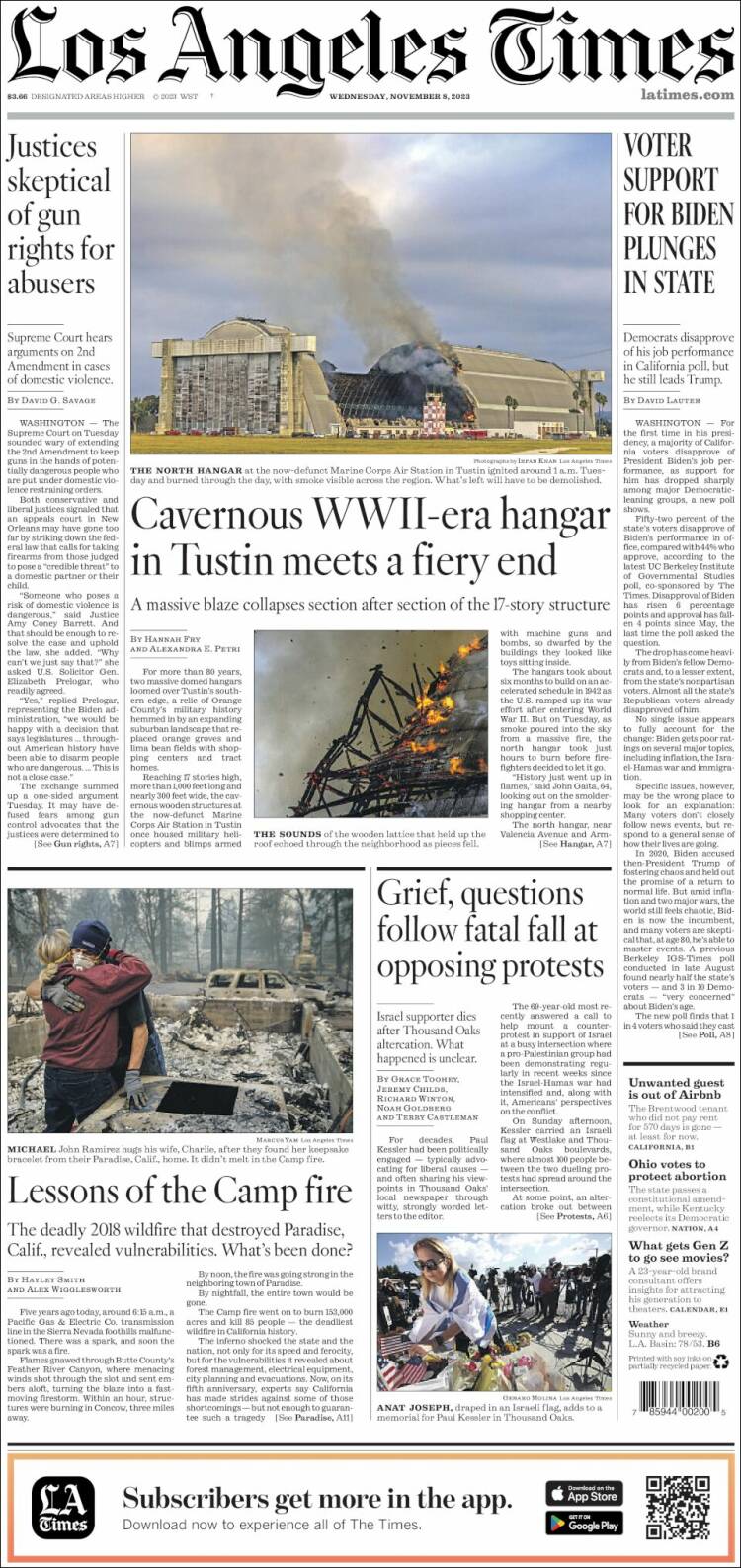 Portada de Los Angeles Times (USA)