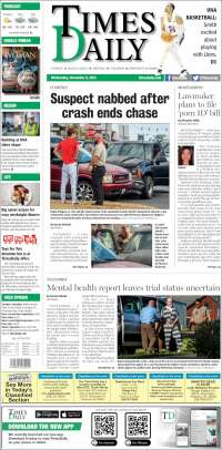 Portada de Times Daily (USA)