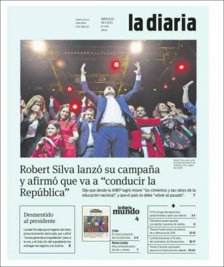 Portada de La Diaria (Uruguay)
