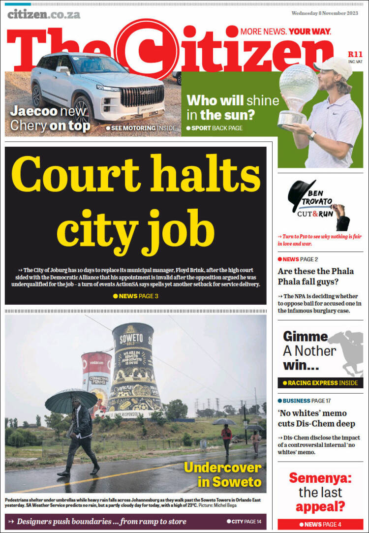 Portada de The Citizen (Sud&aacute;frica)