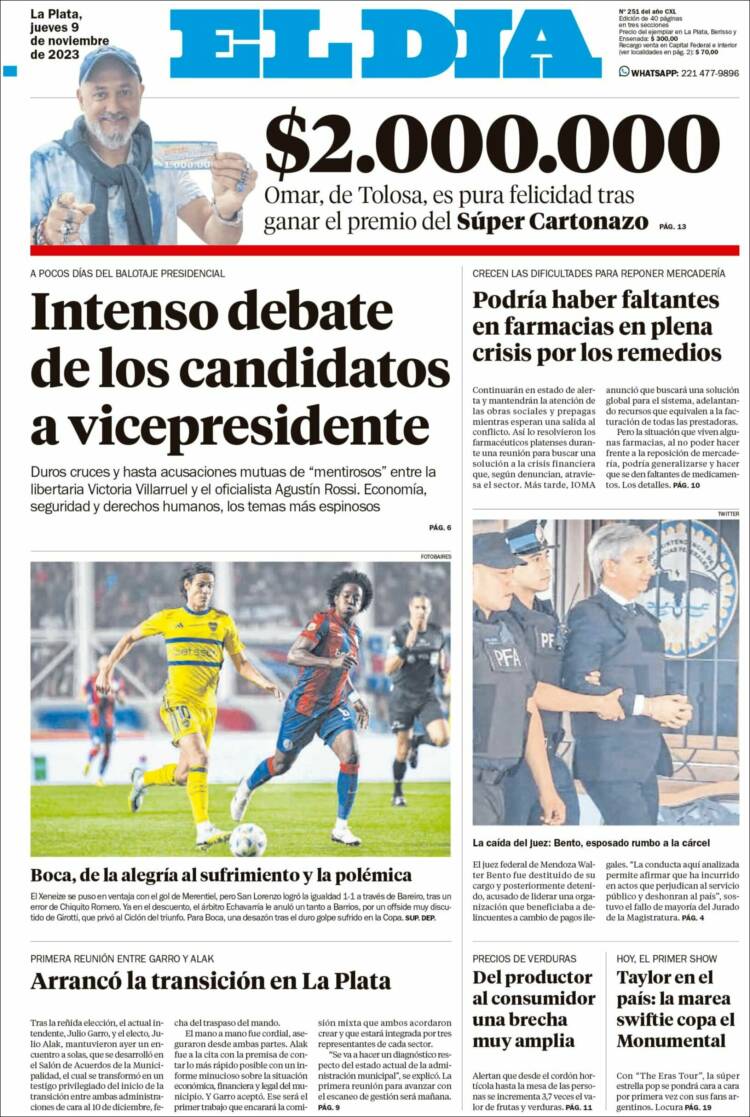 Portada de El Día de la Plata (Argentina)