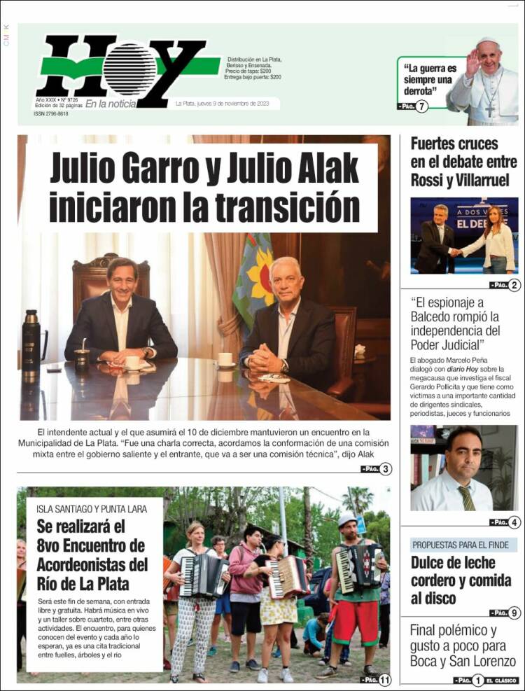 Portada de Diario Hoy (Argentina)