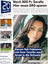 Portada de 20Minuten - Zürich (Suisse)