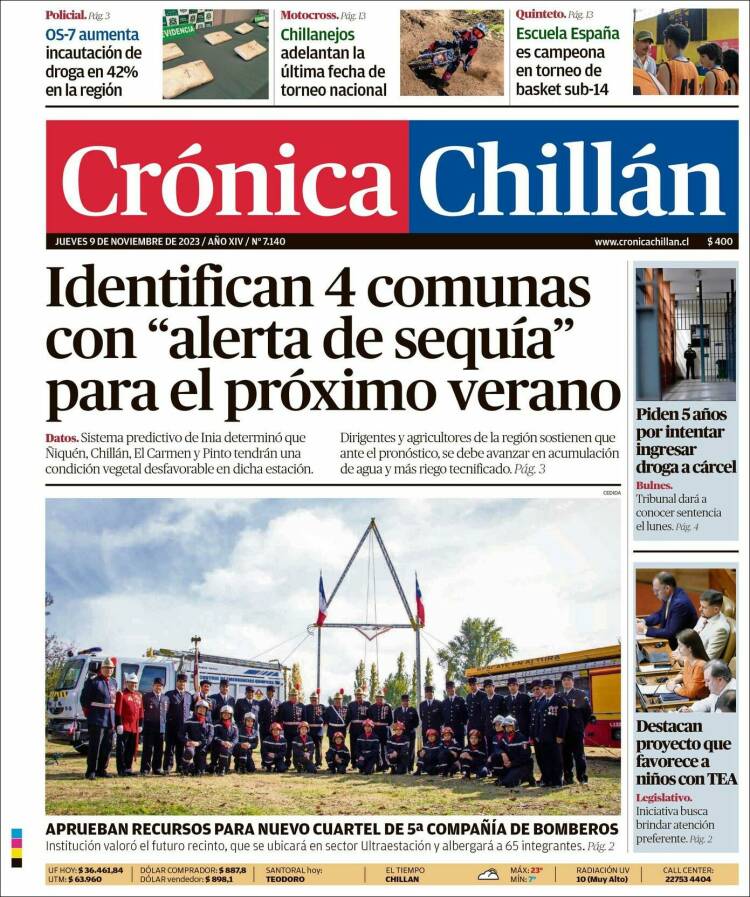 Portada de Crónica Chillán (Chile)