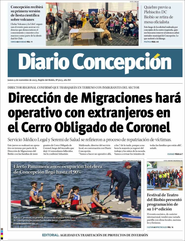 Portada de Diario de Concepción (Chile)