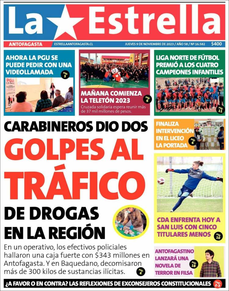Portada de La Estrella del Norte (Chile)