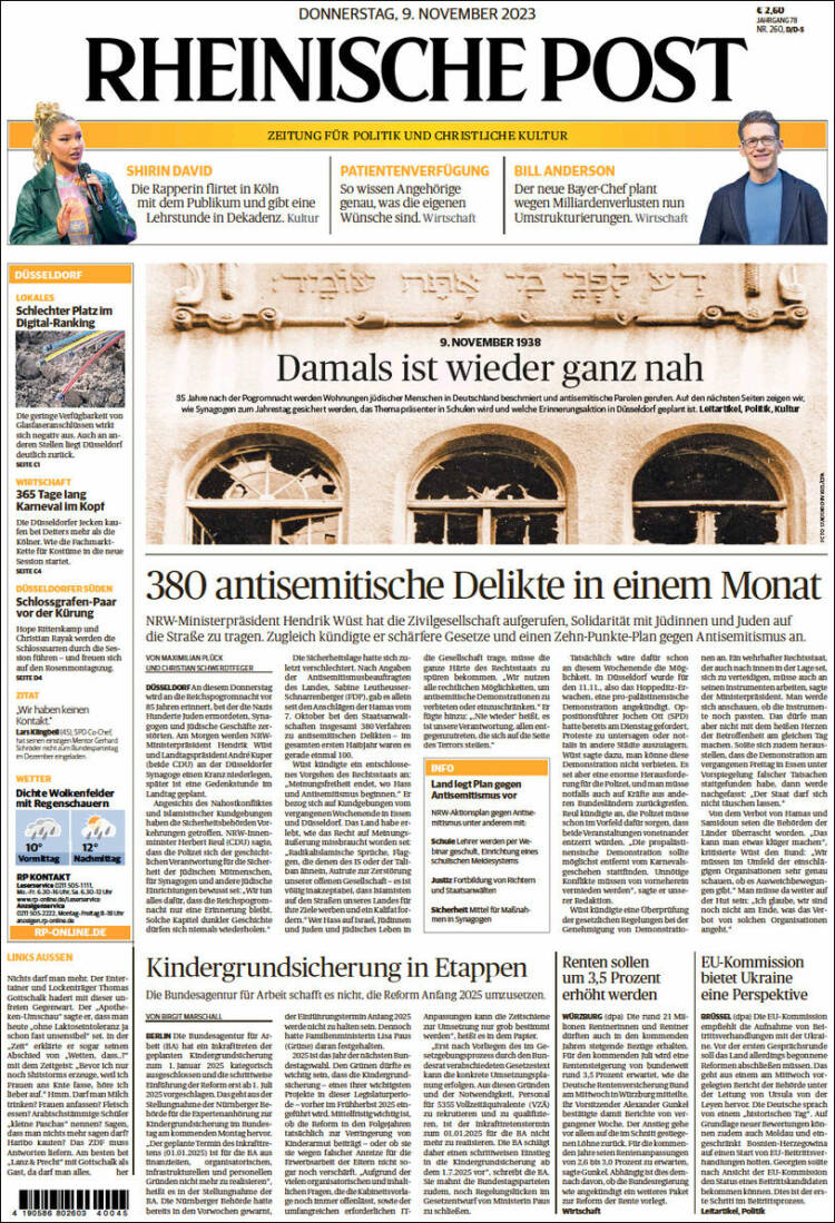 Portada de Rheinische Post (Alemania)
