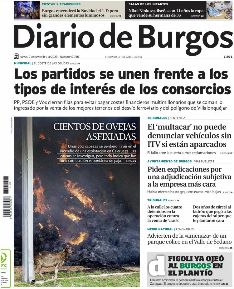 Portada de Diario de Burgos (España)