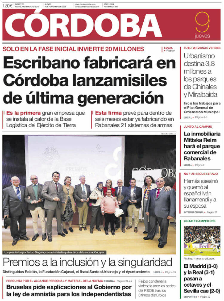 Portada de Diario de Córdoba (España)