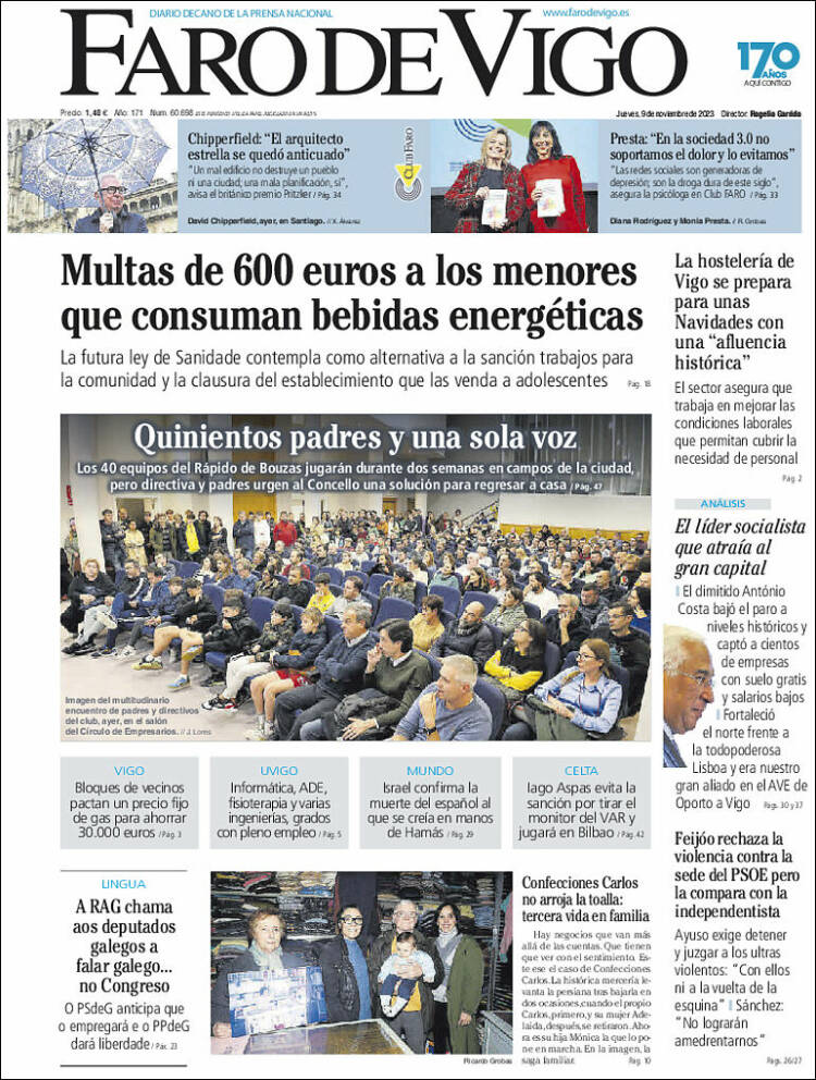 Portada de Faro de Vigo (España)