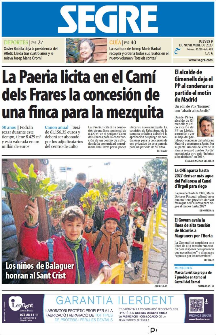 Portada de Segre  (España)