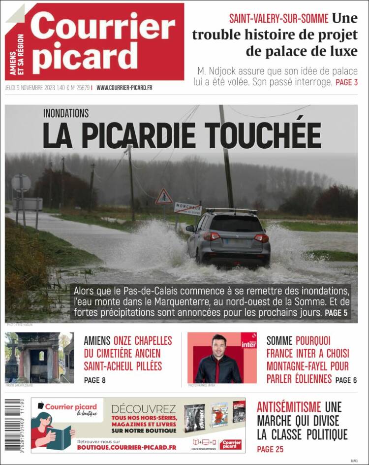 Portada de Courrier Picard (Francia)