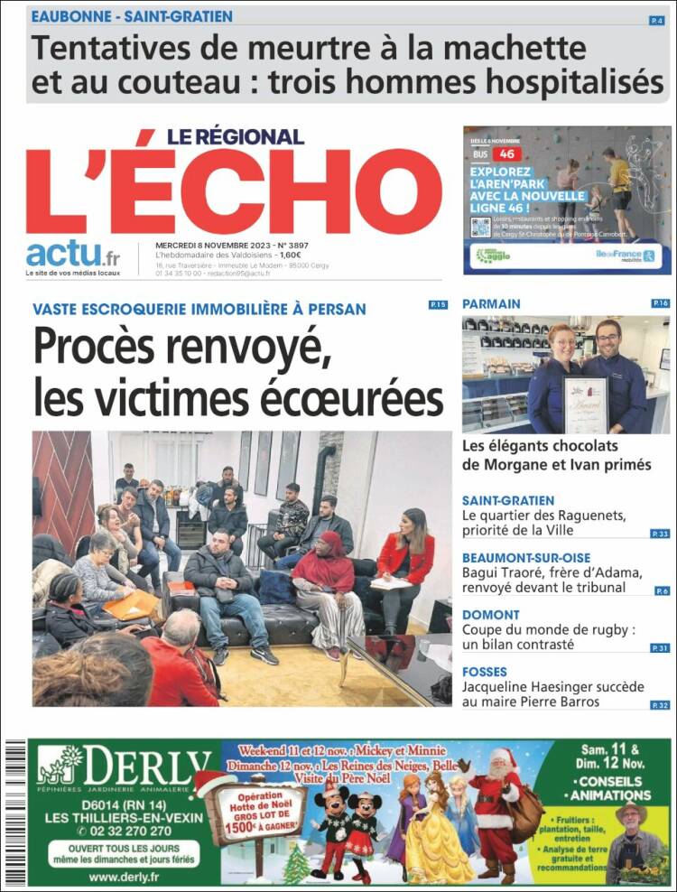 Portada de L'Echo de la Haute-Vienne (Francia)