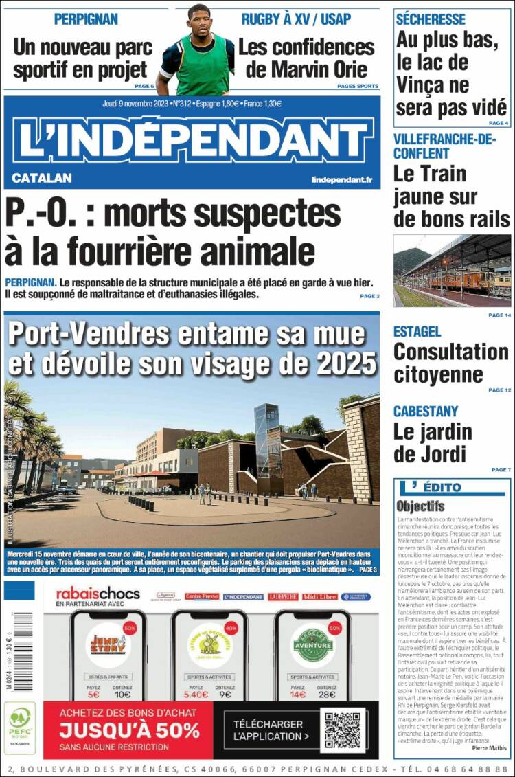 Portada de Le Indépendant (Francia)