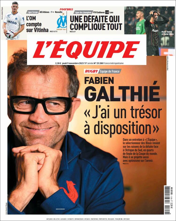 Portada de L'Equipe (Francia)