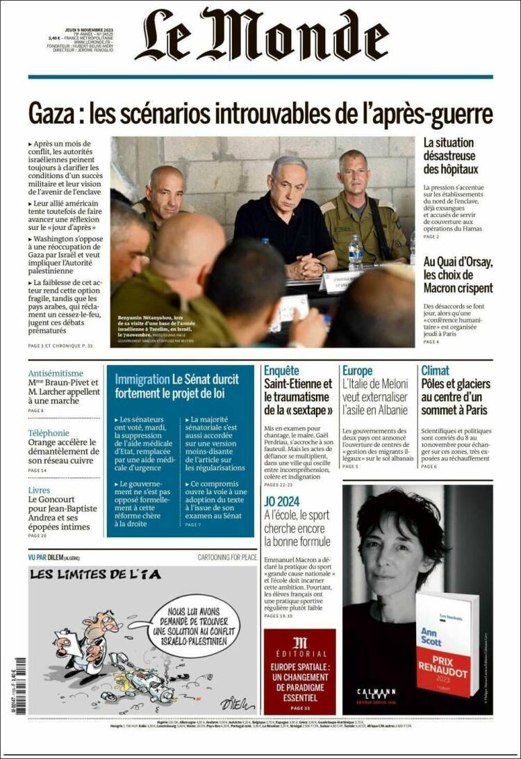 Portada de Le Monde (Francia)