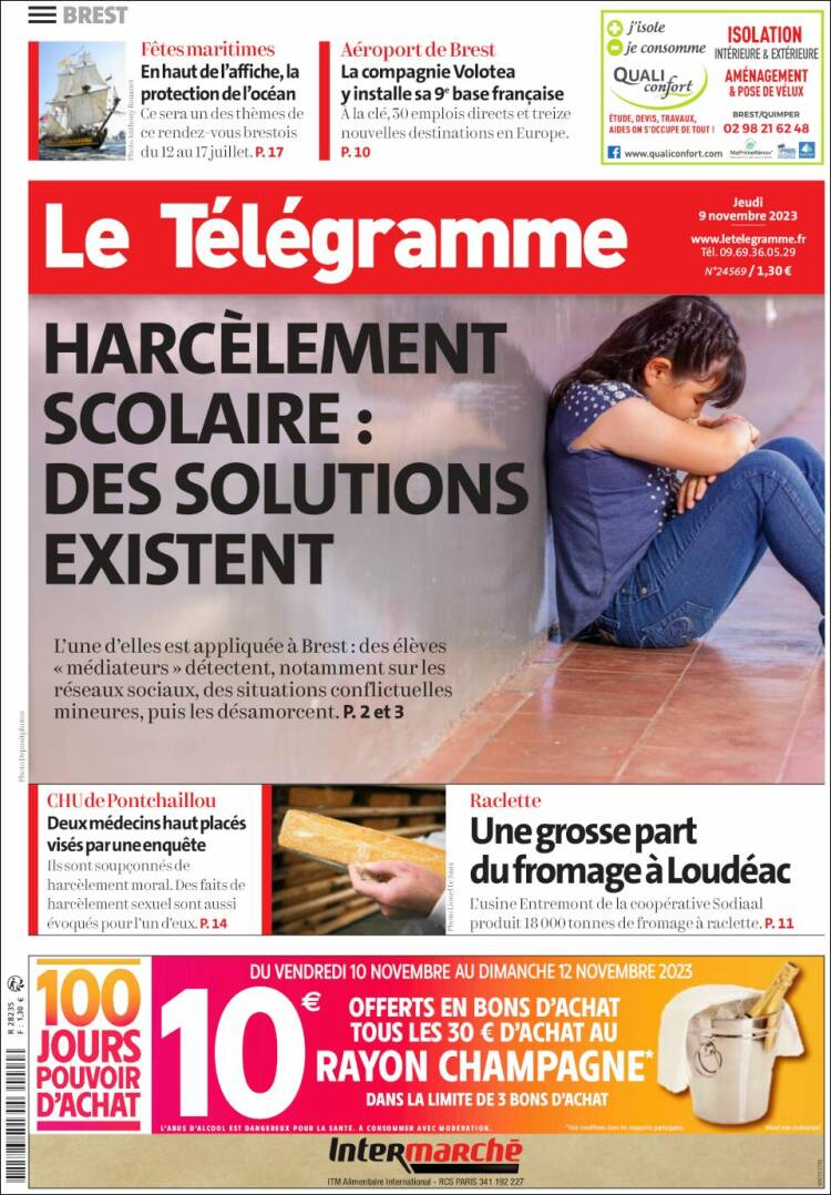 Portada de Télégramme (Francia)