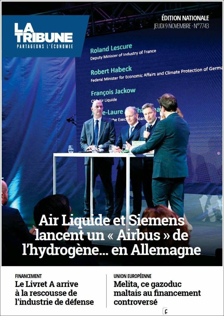 Portada de La Tribune (Francia)