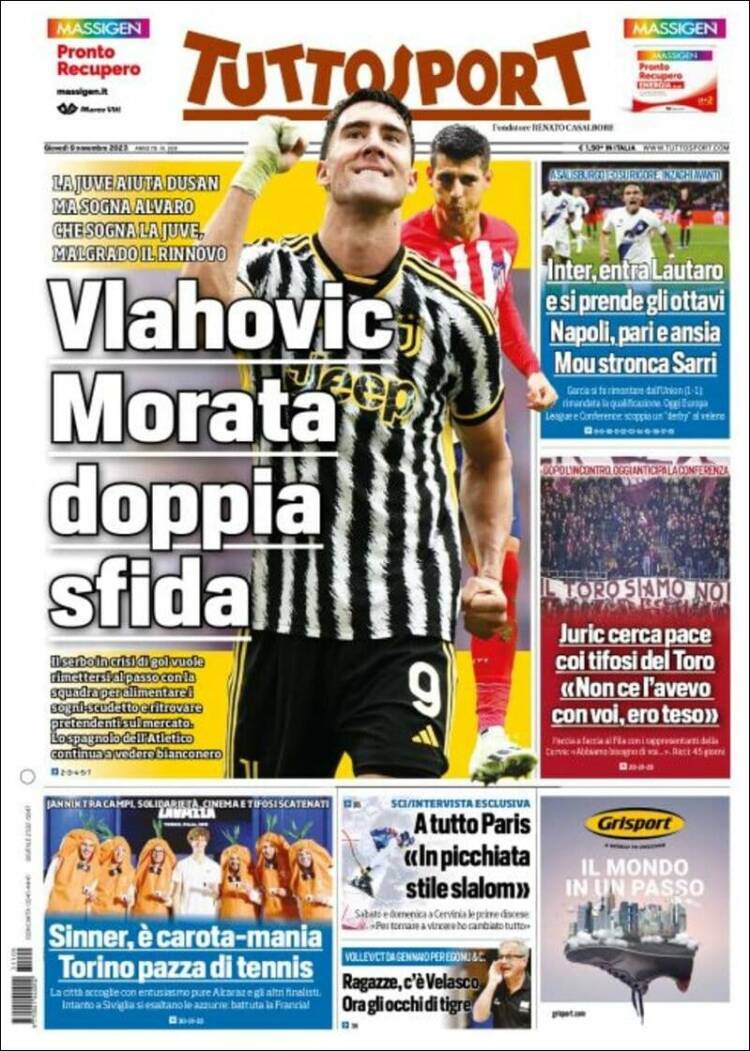 Portada de Tuttosport (Italia)