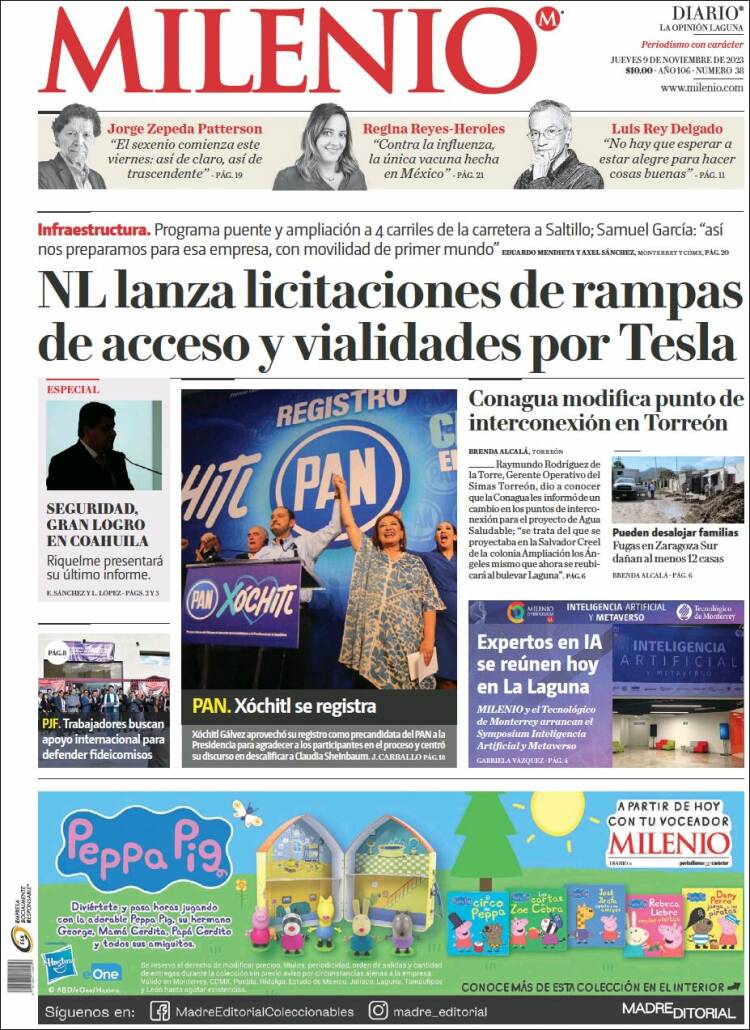 Portada de Milenio - Laguna (M&eacute;xico)
