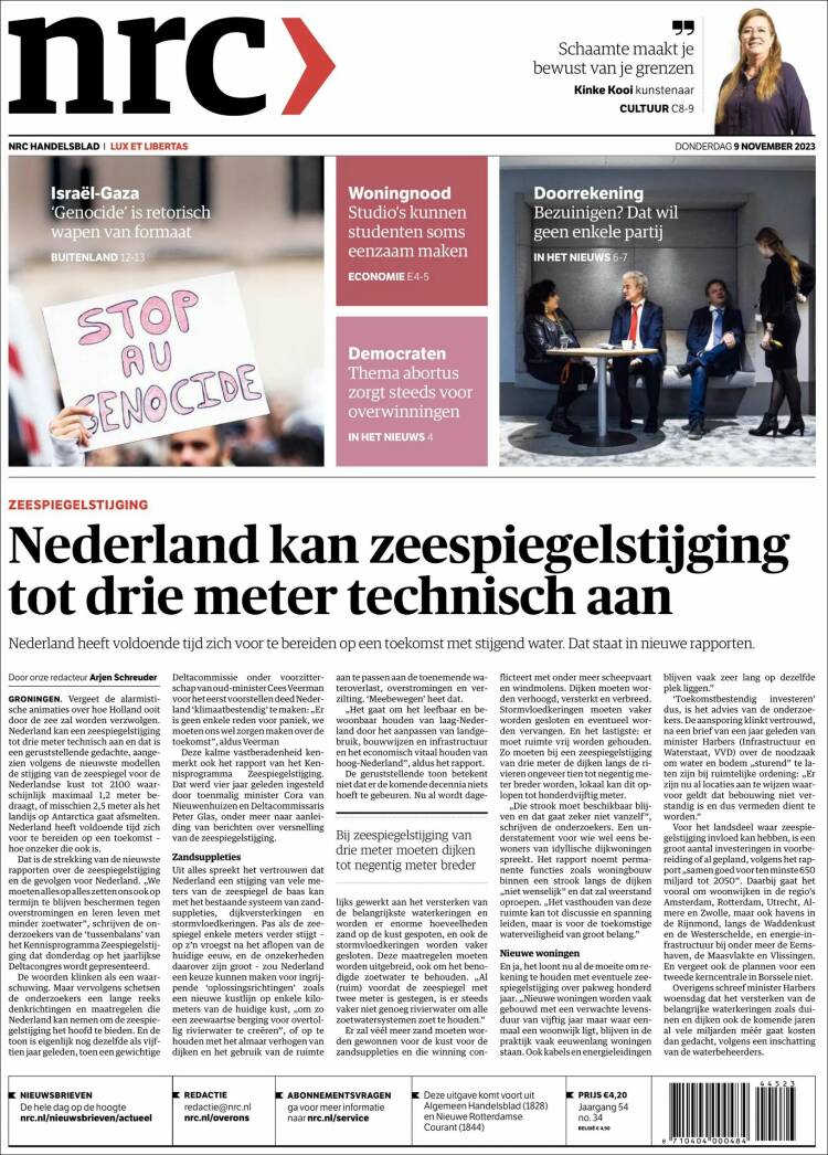 Portada de NRC Handelsblad (Pa&iacute;ses Bajos)