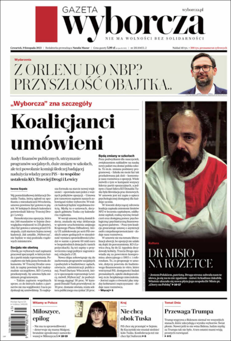 Portada de Gazeta Wyborcza (Polonia)