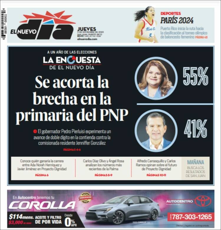 Portada de El Nuevo Día (Puerto Rico)