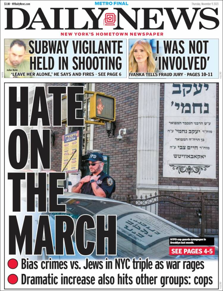Portada de Daily News - New York (USA)