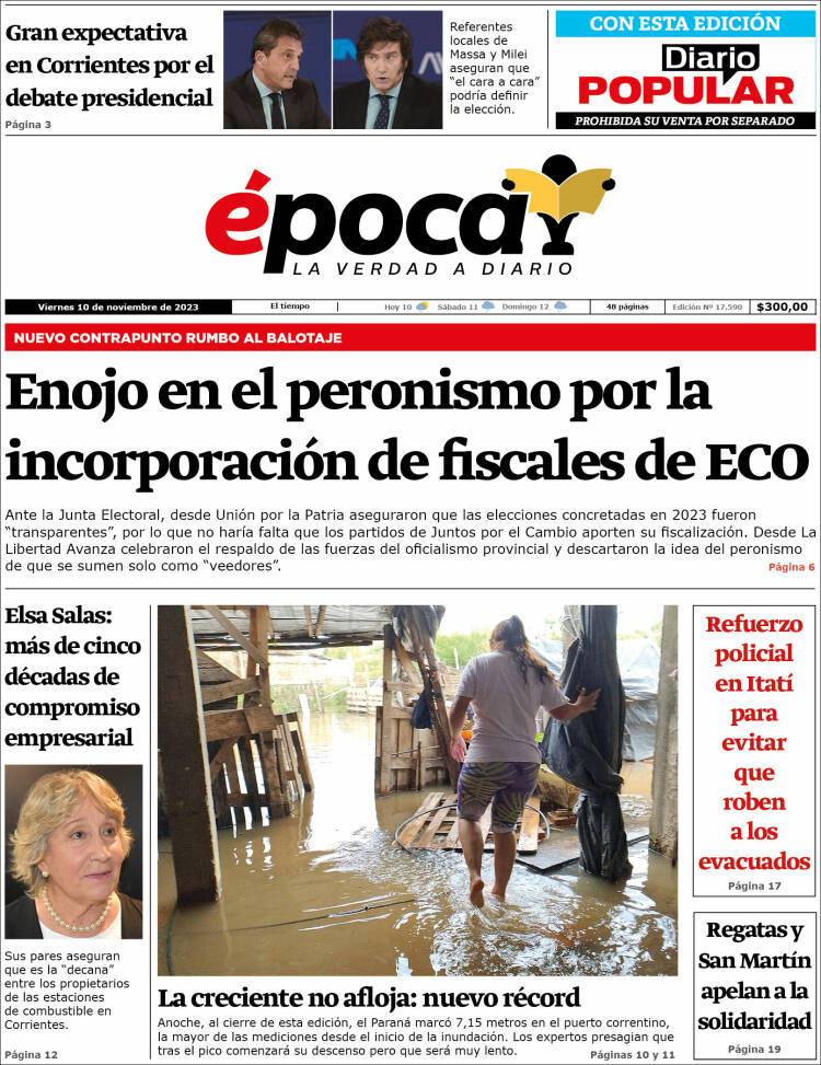 Portada de Diario Época (Argentina)