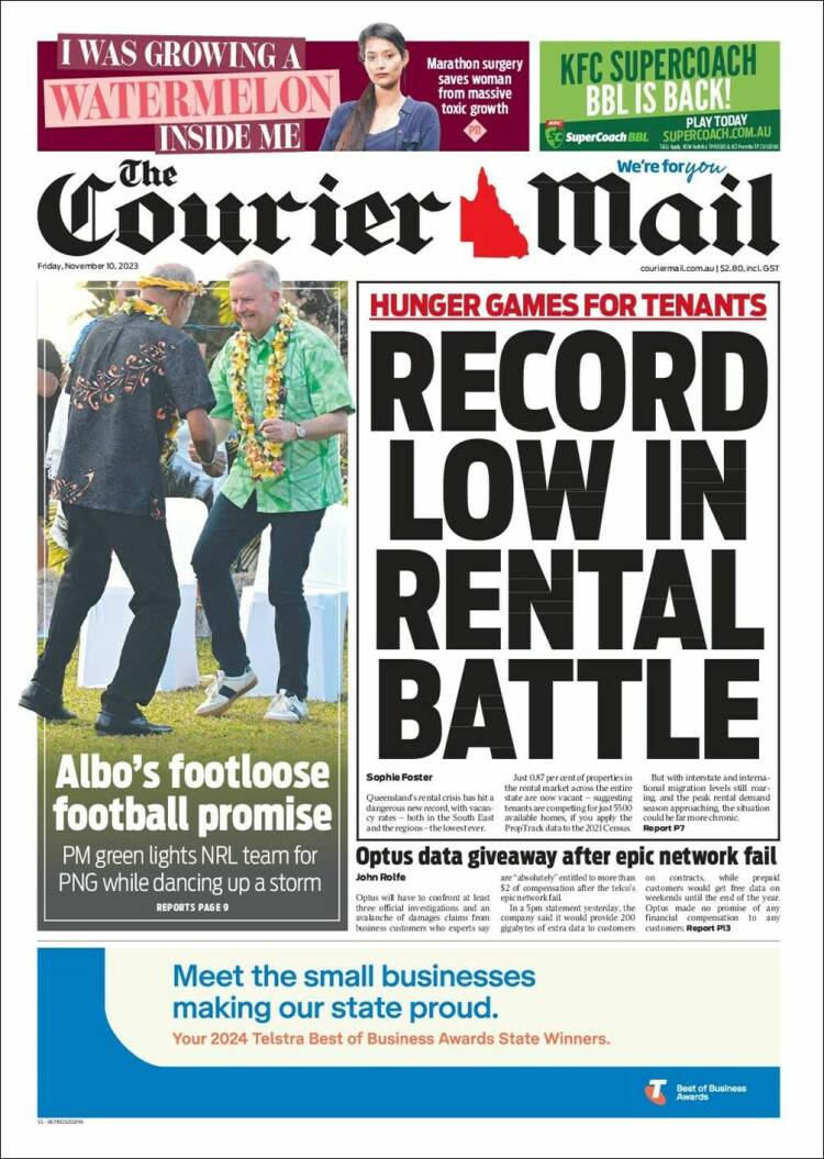 Portada de The Courier-Mail (Australia)