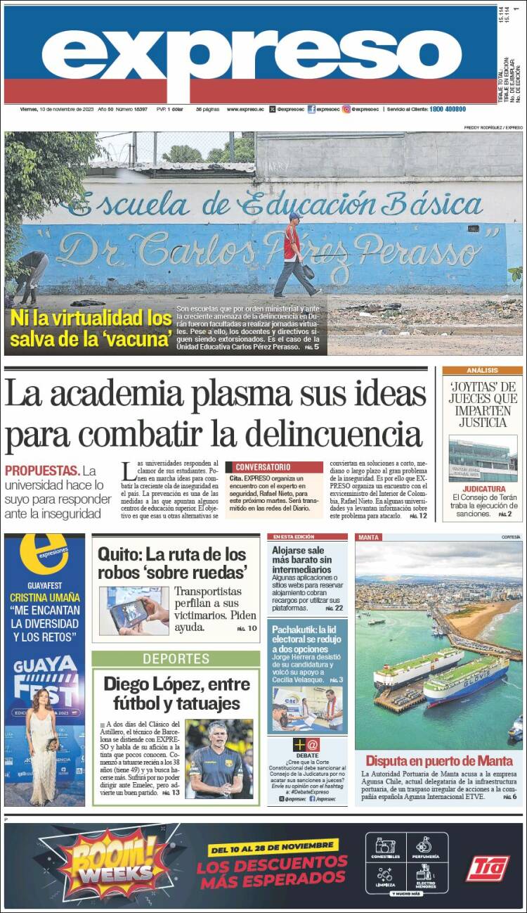 Portada de Expreso (Ecuador)