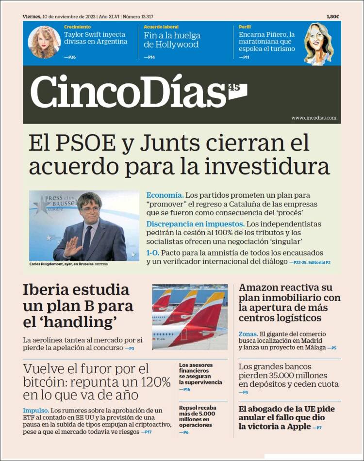 Portada de Cinco Días (Espa&ntilde;a)