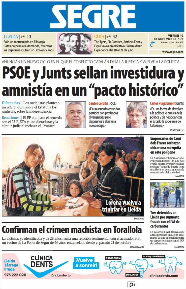 Portada de Segre  (España)