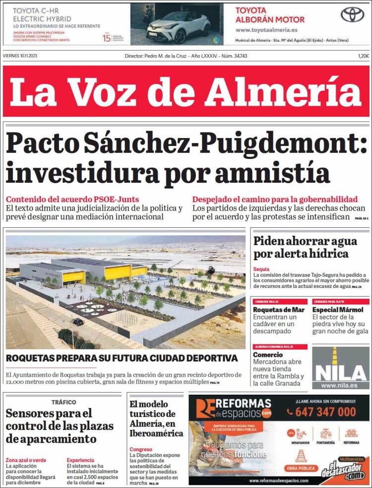 Portada de La Voz de Almería (España)