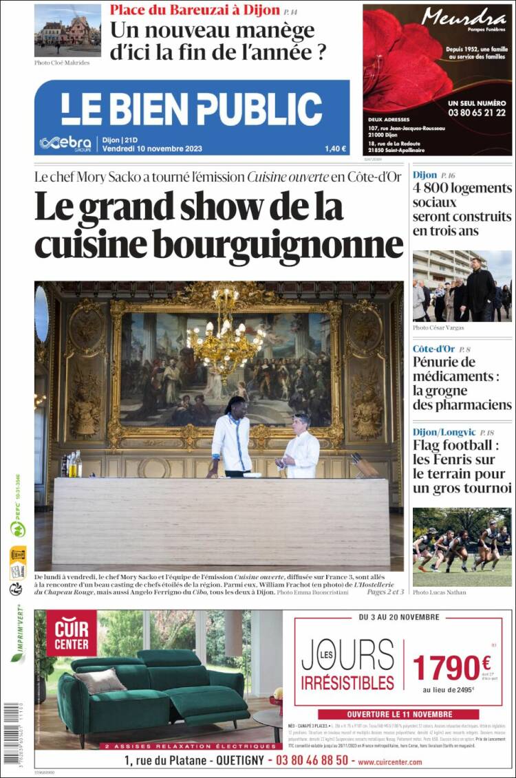 Portada de Le Bien Public (Francia)