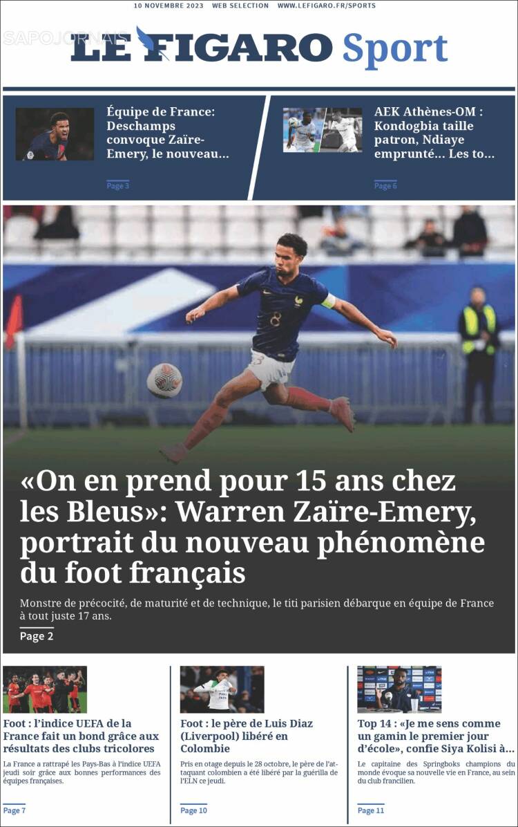 Portada de Le Figaro Sport (Francia)