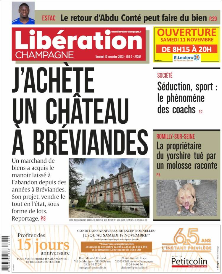 Portada de Libération Champagne (Francia)