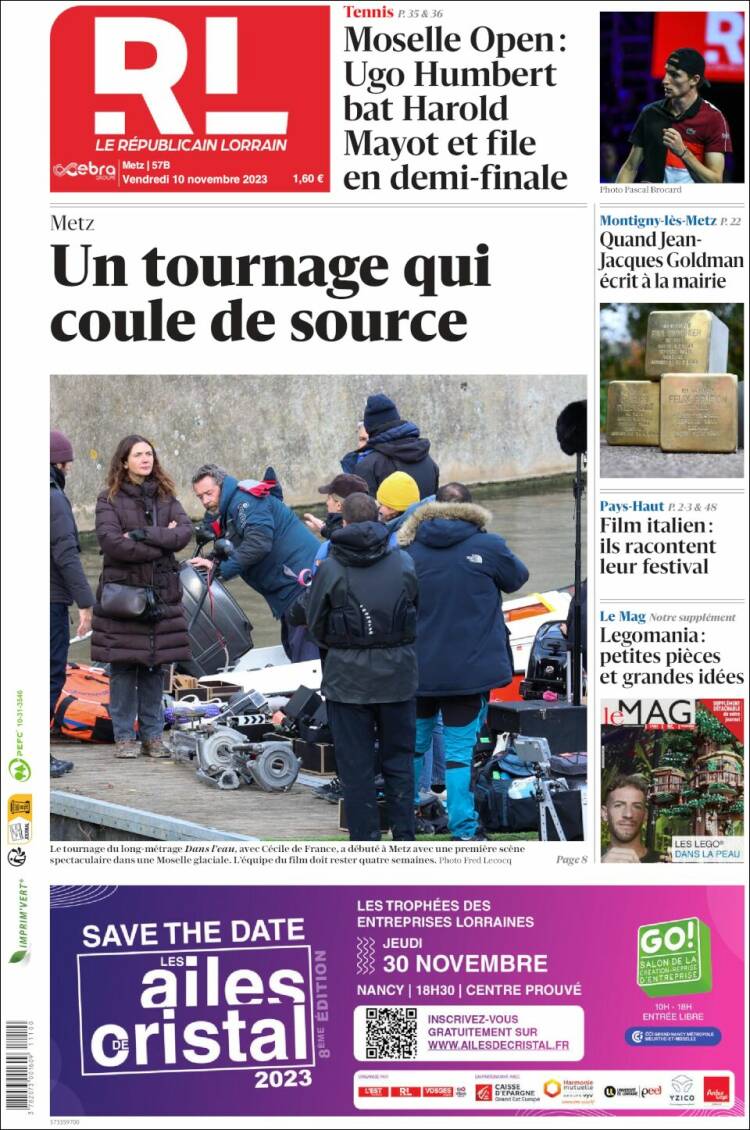 Portada de Le Republicain Lorrain (Francia)