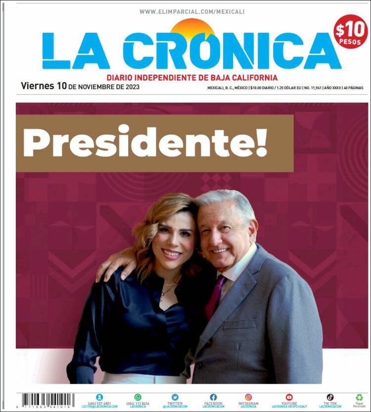 Portada de La Crónica de Baja California (M&eacute;xico)