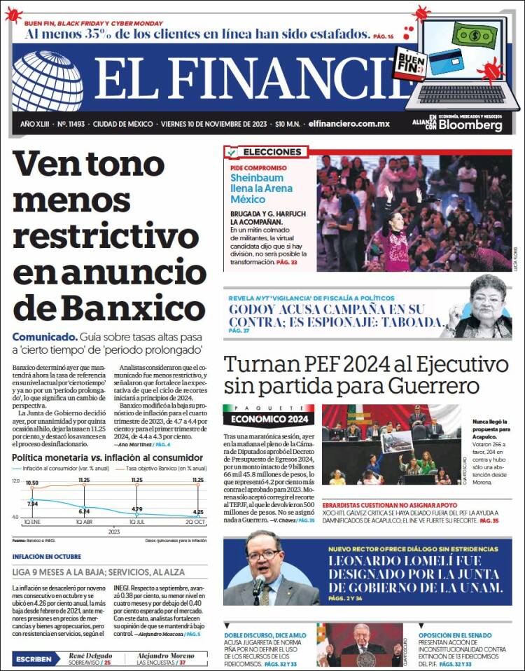 Portada de El Financiero (M&eacute;xico)