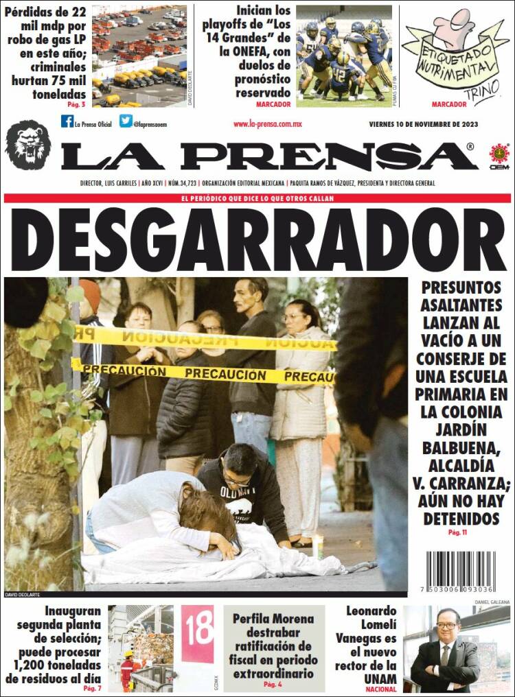 Portada de La Prensa (M&eacute;xico)