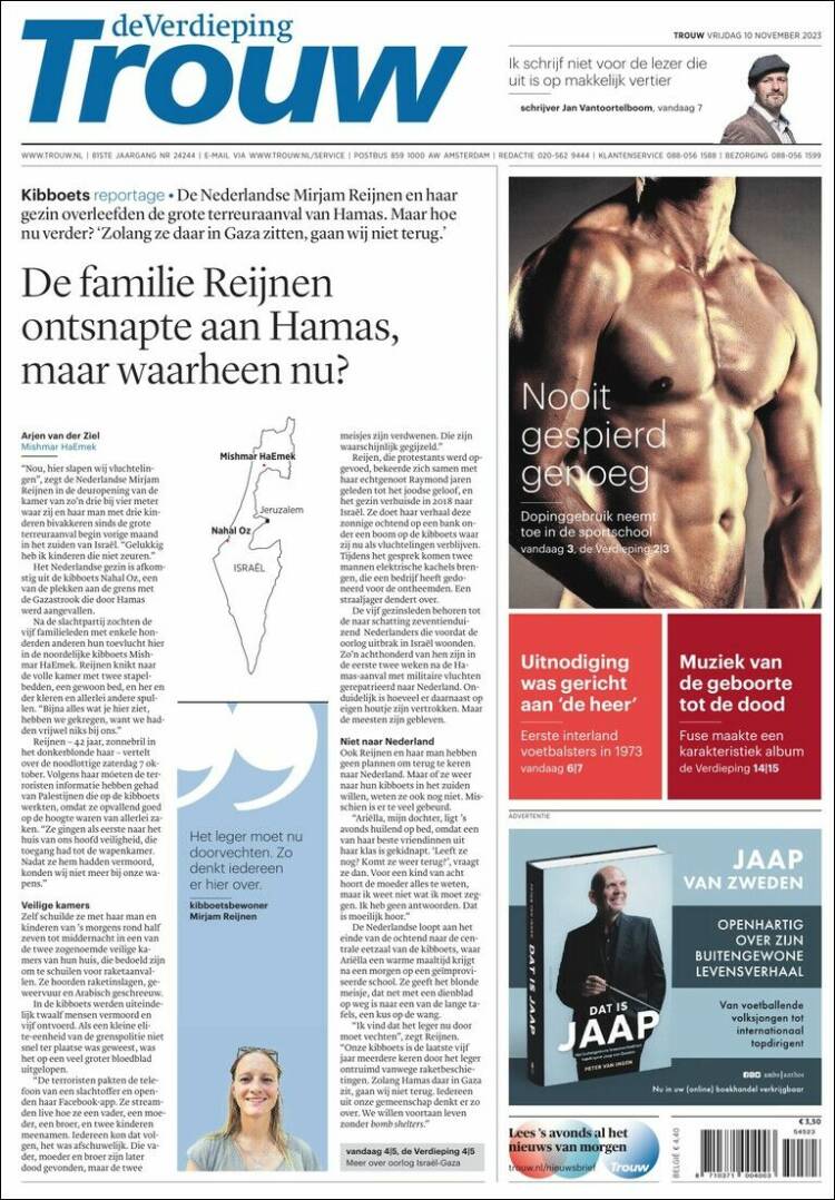 Portada de Trouw (Pa&iacute;ses Bajos)