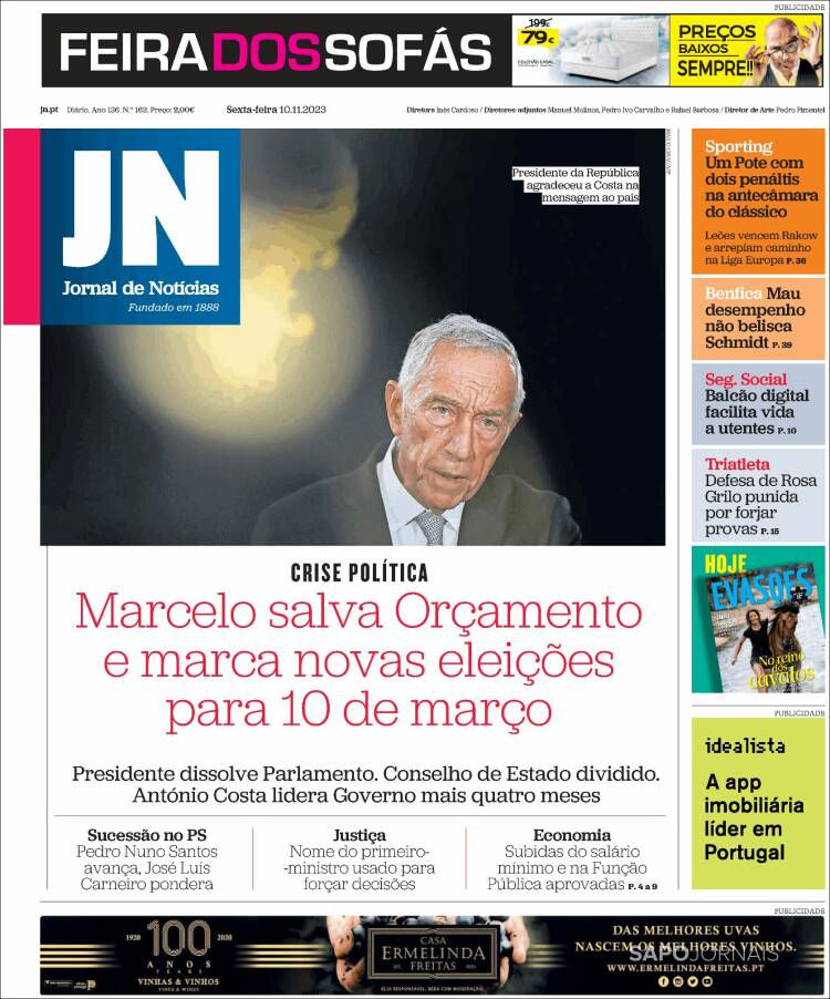 Portada de Jornal de Notícias (Portugal)