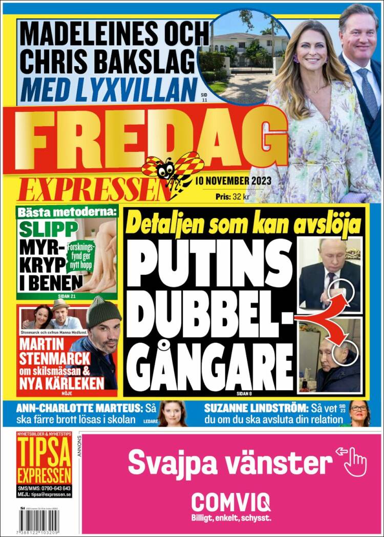 Portada de Expressen (Suecia)