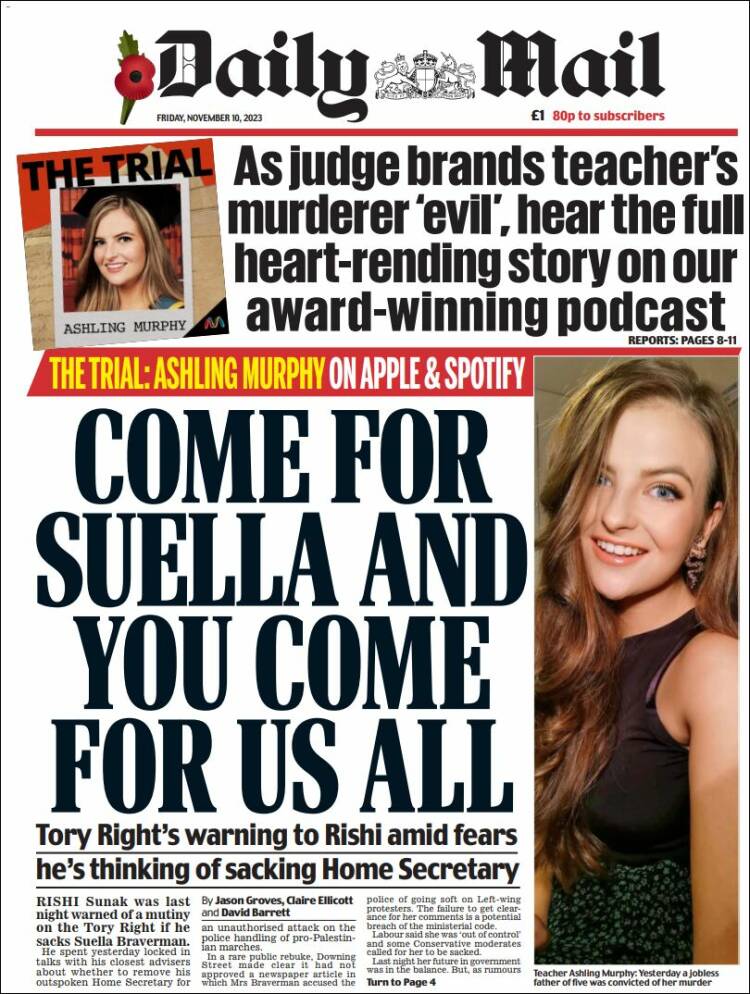 Portada de Daily Mail (Reino Unido)