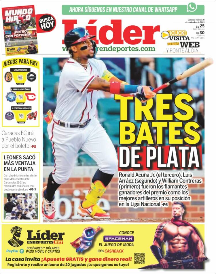 Portada de Lider en deportes (Venezuela)