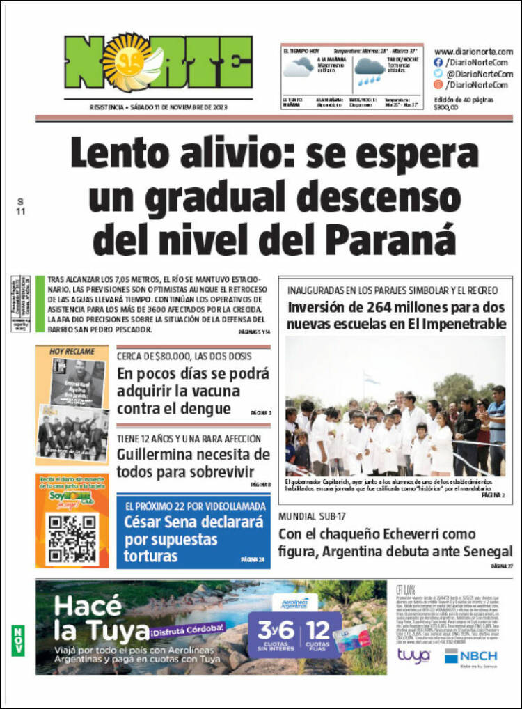 Portada de Diario Norte (Argentina)