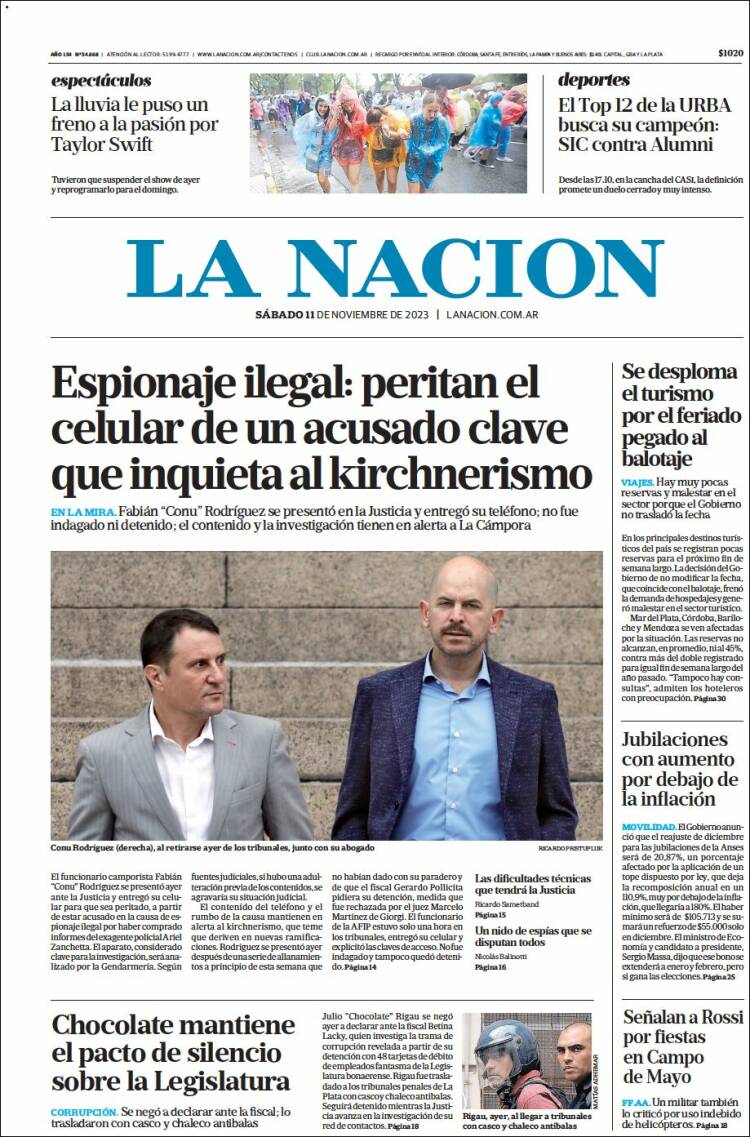 Portada de La Nación (Argentina)