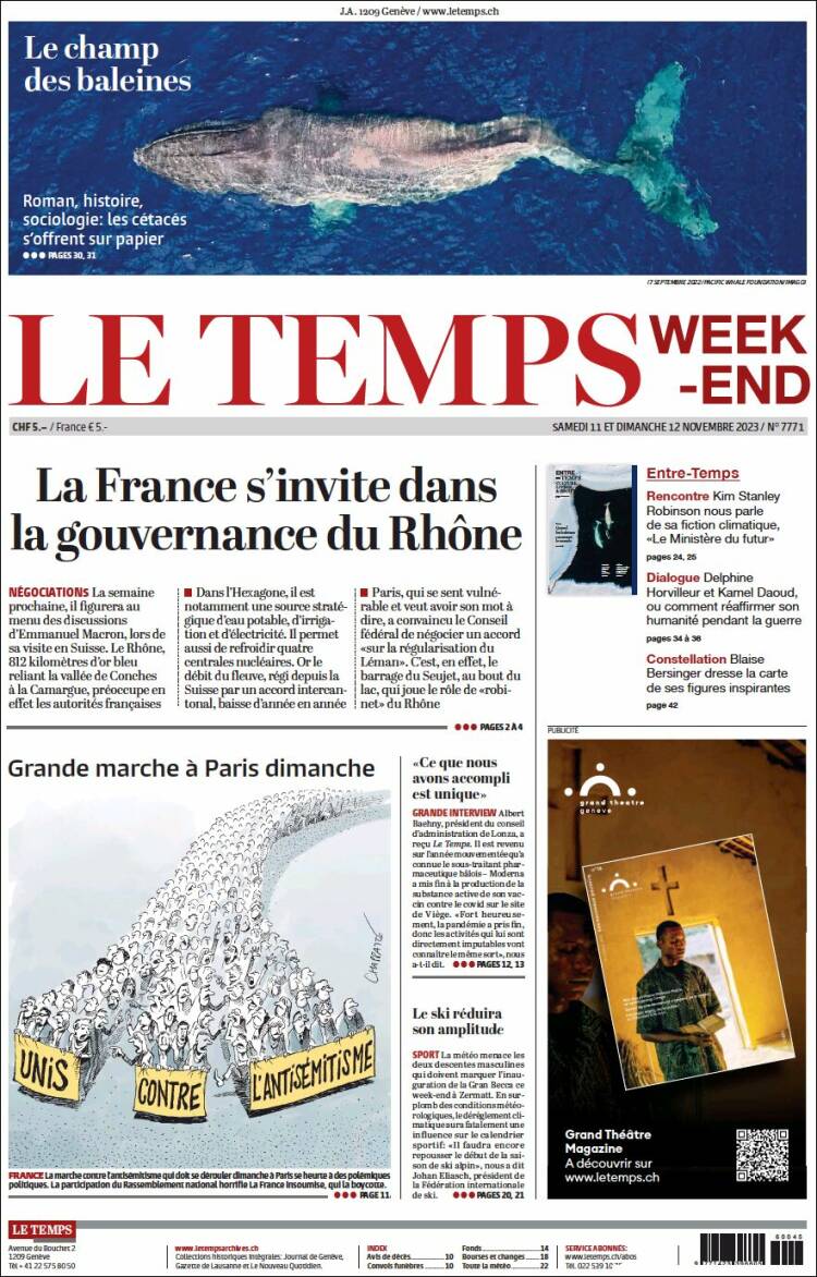 Portada de Le Matin (Suiza)